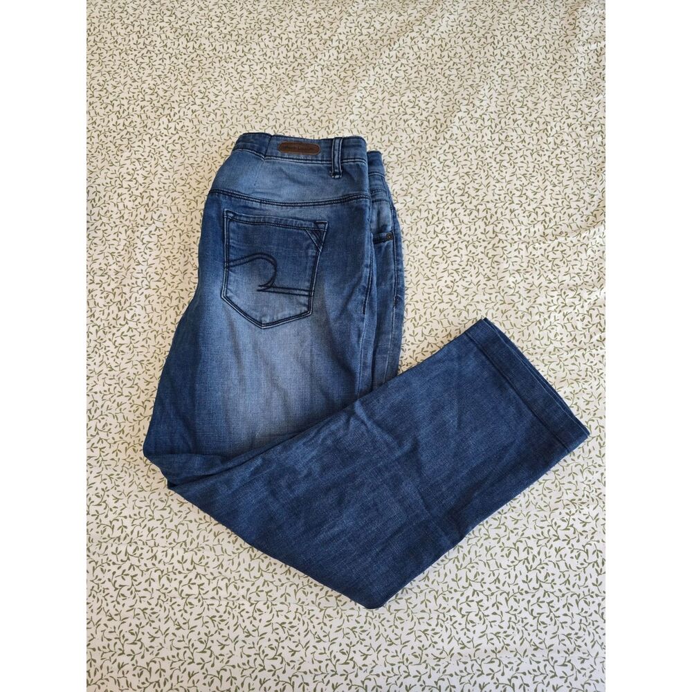 Dark Wash Distressed Straight Jeans